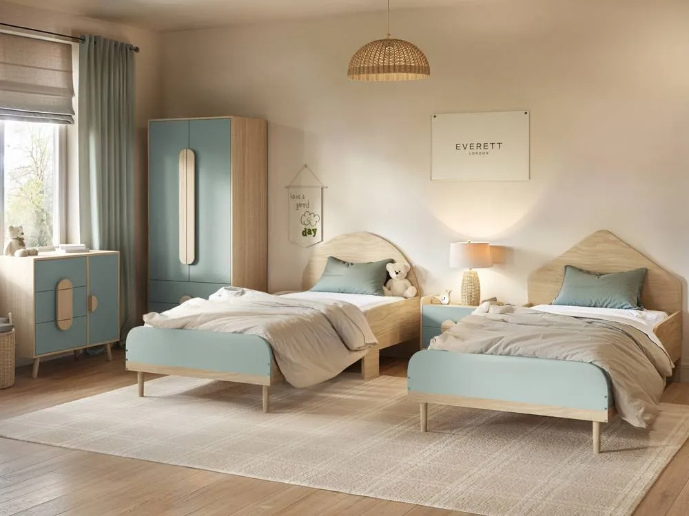 Flair Noah Single Bed Oak in Green 3