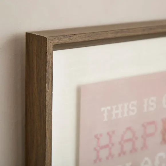 Happy Place Embroidered Framed Print 2