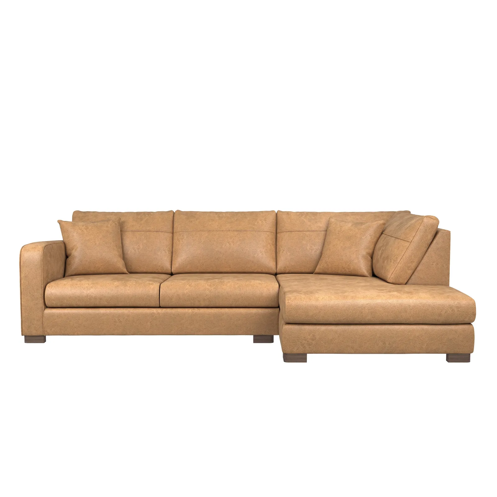 Carson Faux Leather Right Hand Corner Sofa Brown