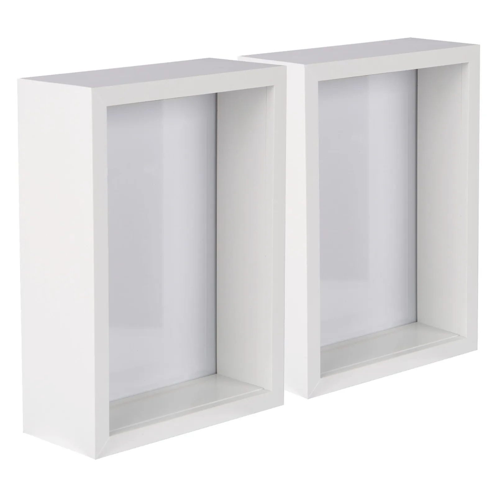 Nicola Spring 3D Deep Box Photo Frames - 5 x 7" - Pack of 5 in White