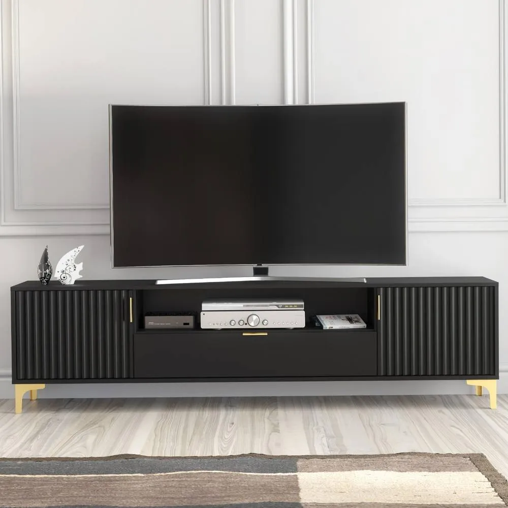 Creative Furniture Tide Crest TV Unit 200cm - Black & Gold