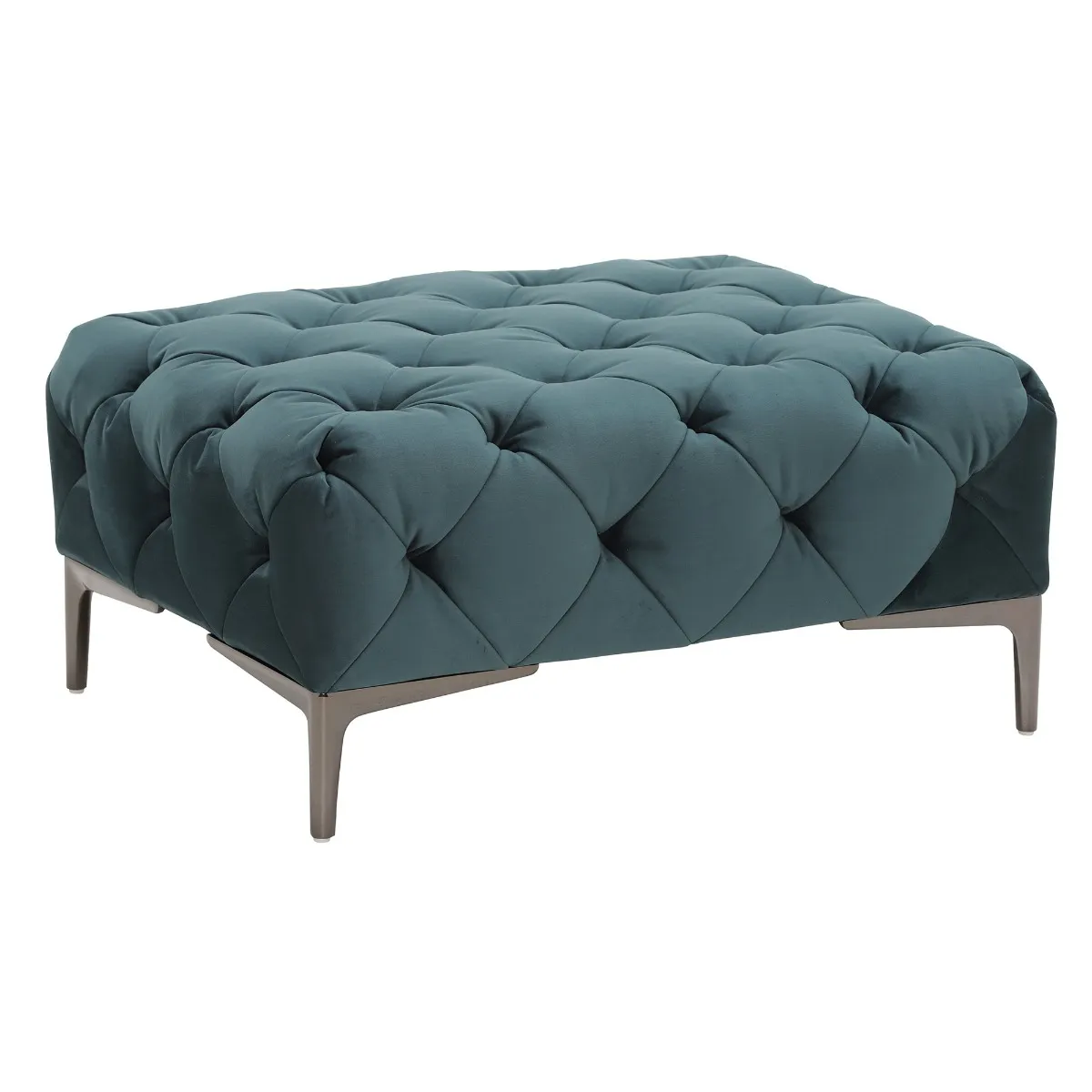 Sophia Velvet Footstool, Teal