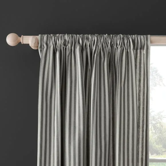Linford Stripe Unlined Slot Top Curtains 1