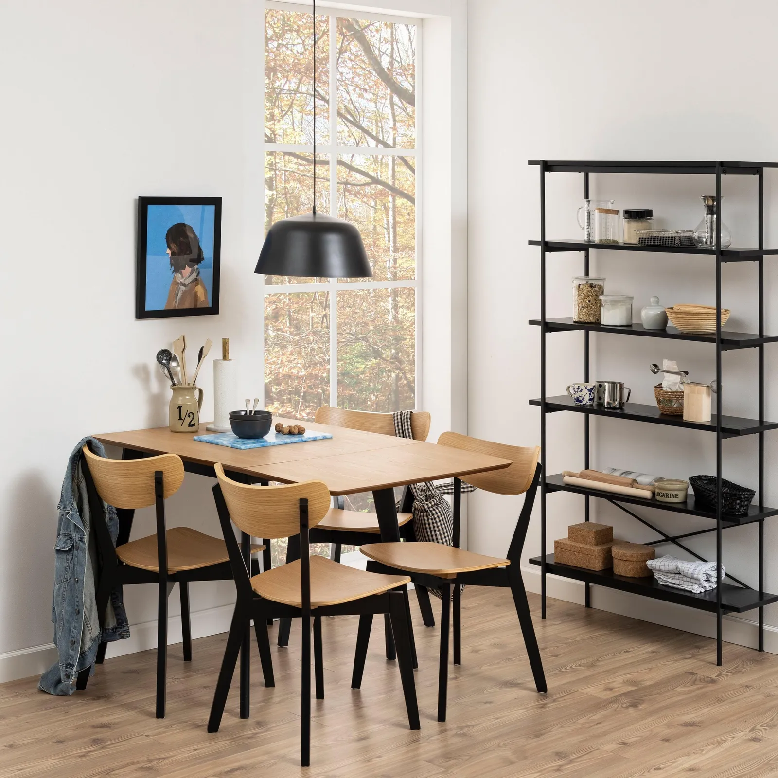Furniture To Go Roxby Dining Chairs in Black & Oak Set of 2 6