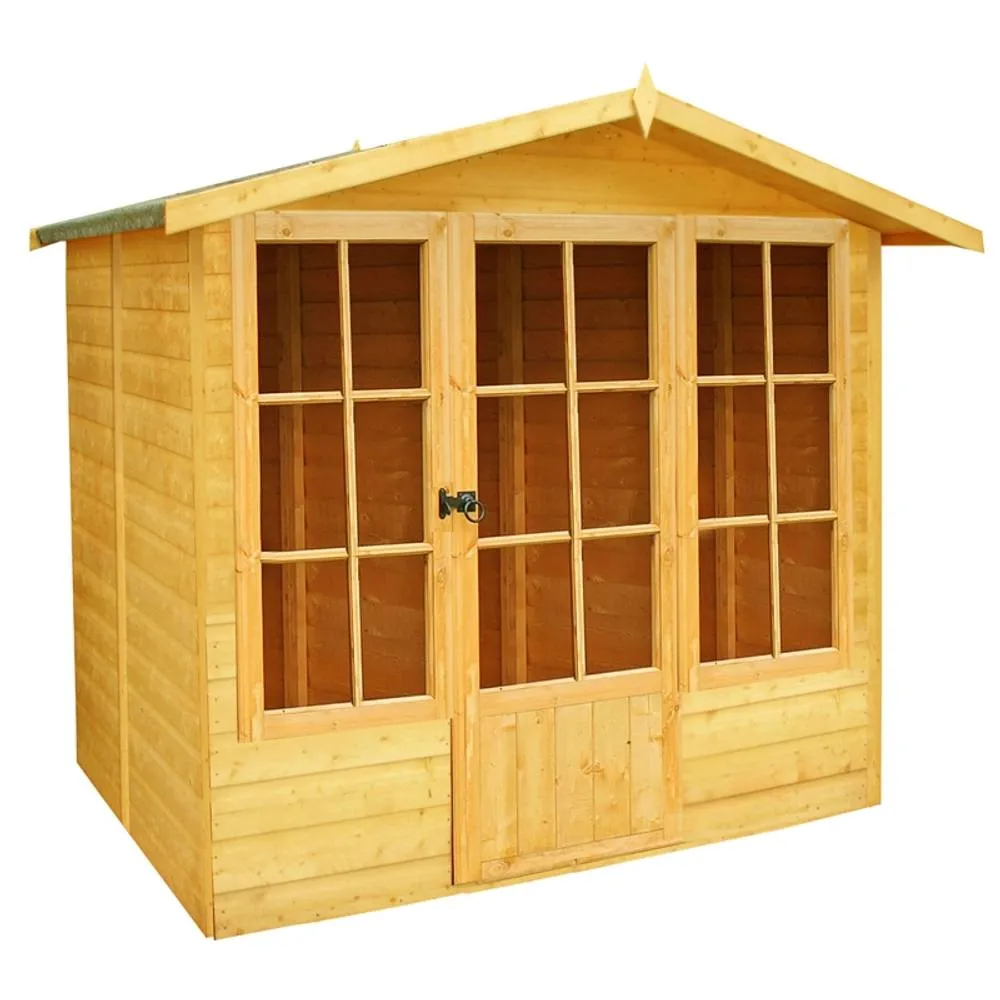Shires Chatsworth Shiplap Summerhouse Garden Sun Room Approx 7 x 7 Feet in Brown