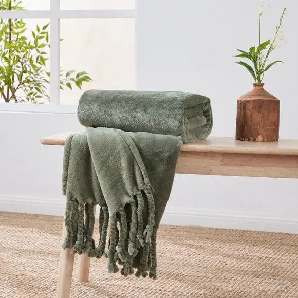 Tassel Throw Blanket 130cm x 170cm 1