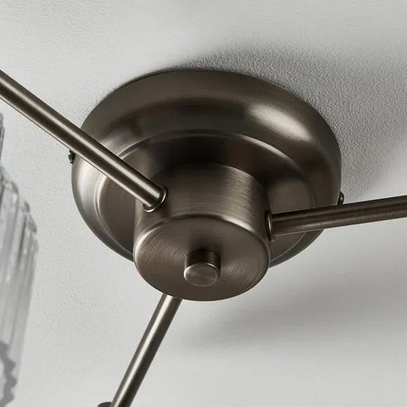 Tobias Art Deco 3 Light Semi Flush Ceiling Light 4