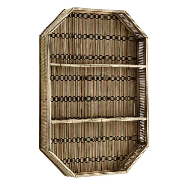 Rectangular Bamboo Shelf  Dark Brown