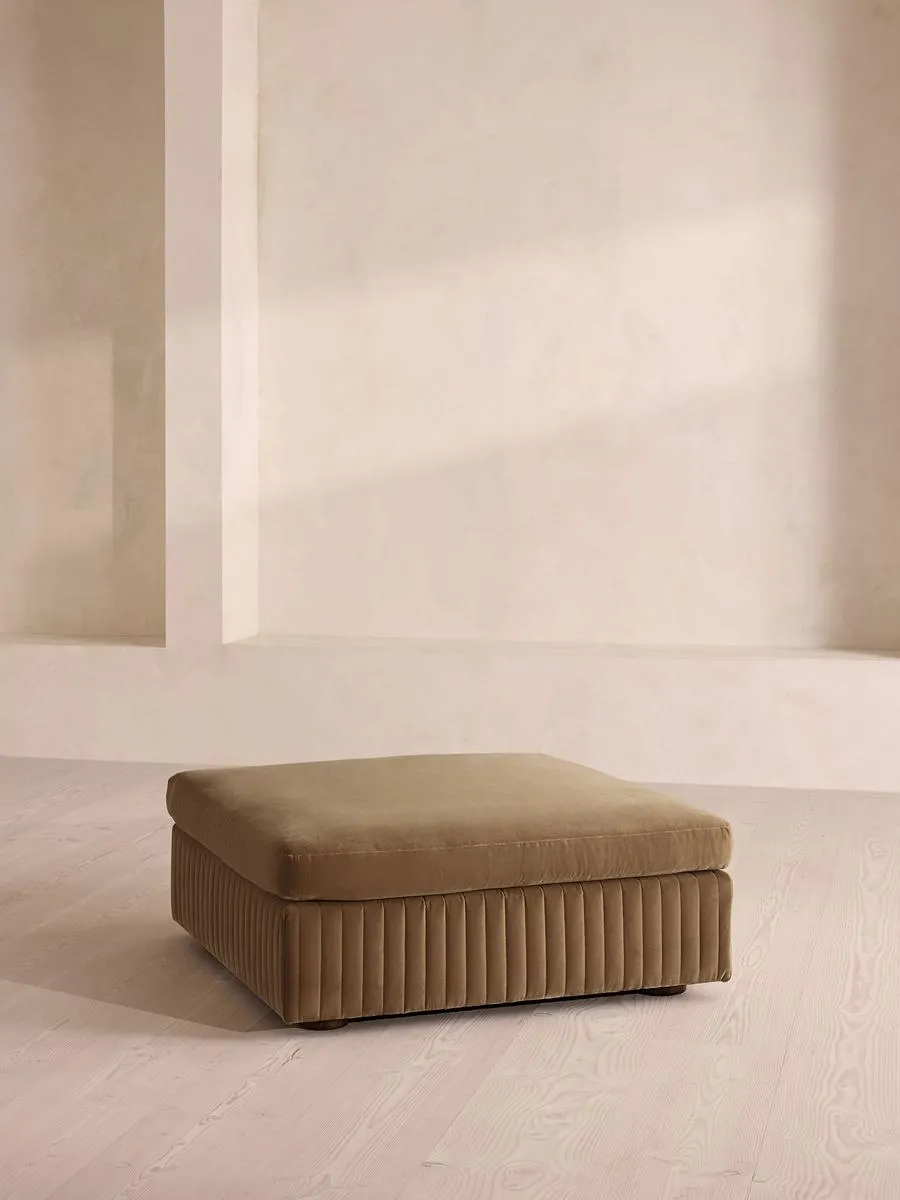 Oona Ottoman, Velvet, Truffle