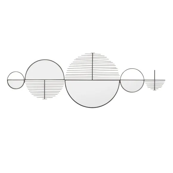 Elements Mirrored Round Indoor Outdoor Wall Art Mirror 3