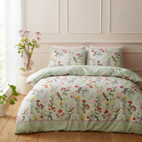 RHS x Catherine Lansfield Birds In Bloom Duvet Cover & Pillowcase Set 1