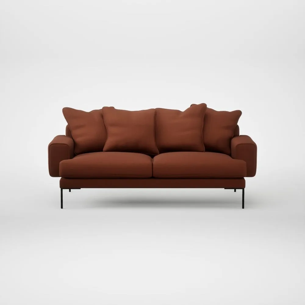 Heal's Torrington 3 Seater Sofa Smart Cotton Linen Rust Black Feet 1