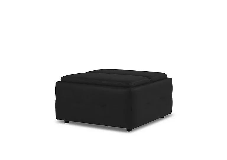 Monarch Leather Tray Storage Footstool