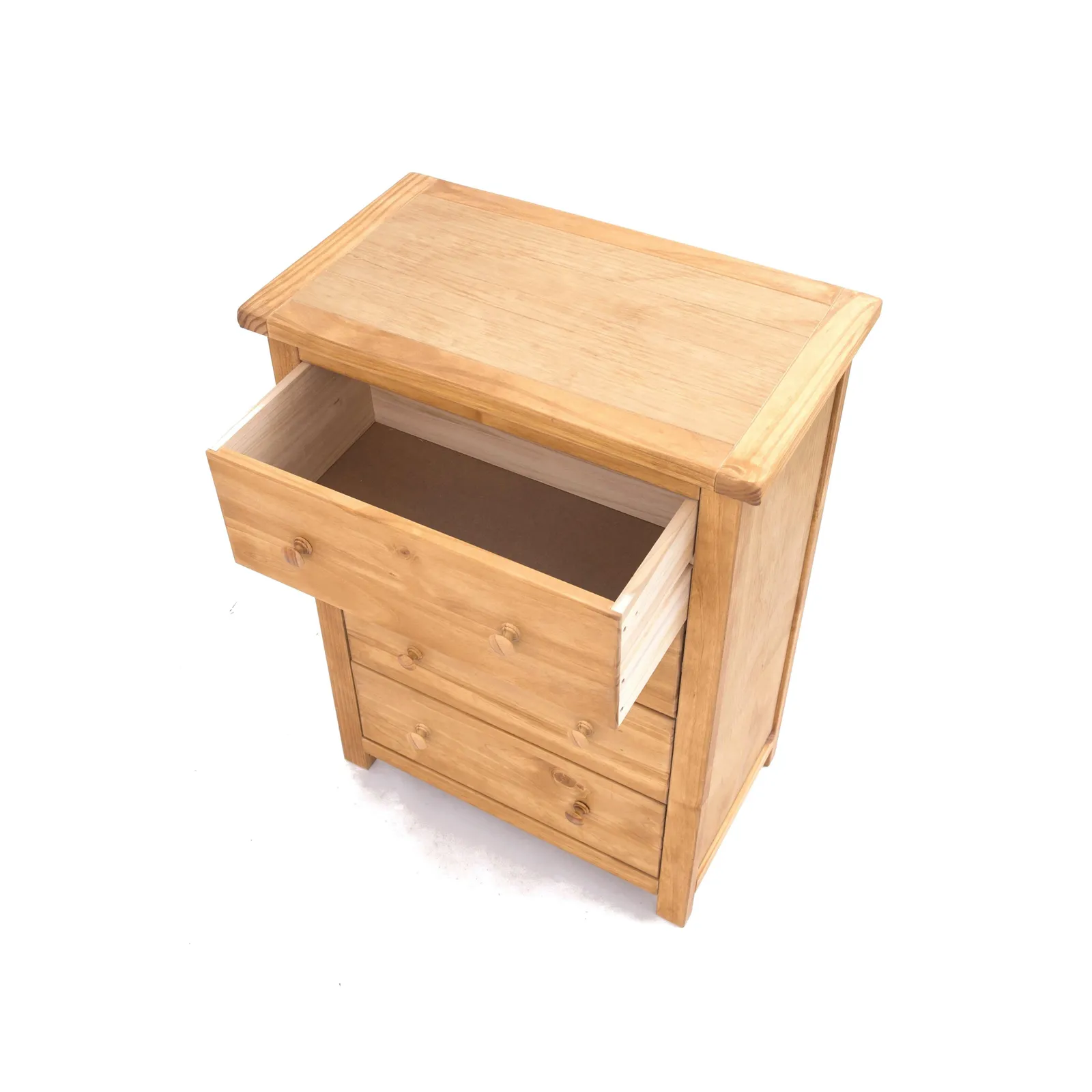 Cabinet Bits Lugo 4 Drawer Chest of Drawers Wood Knob in Light Brown 4