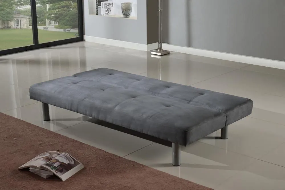 Comfy Living Ltd Faux Suede 3 Seater Fabric Sofa Bed in Grey 2