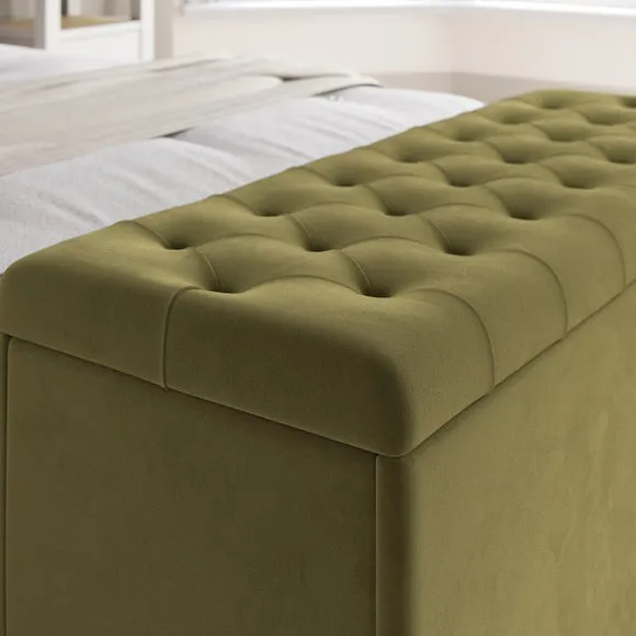 Emberly Velvet End of Bed Storage Ottoman 4