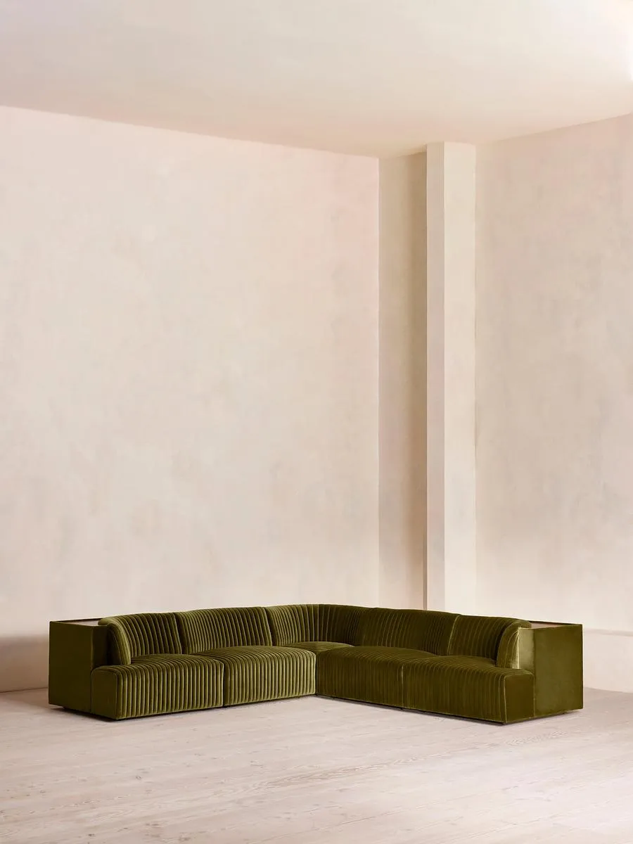 Hamish Modular Sofa, Corner Sofa, Velvet, Olive