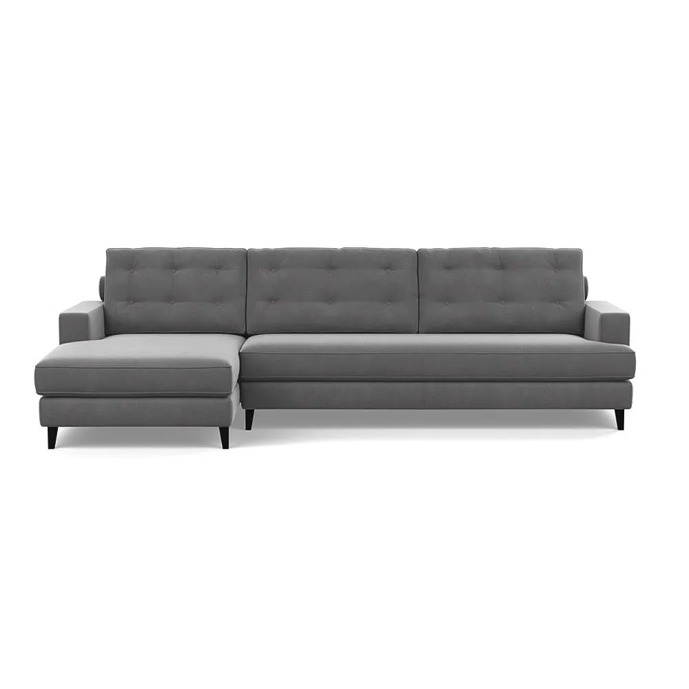 Heal's Mistral Left Hand Facing Corner Sofa Smart Velvet Mercury Black Feet 1