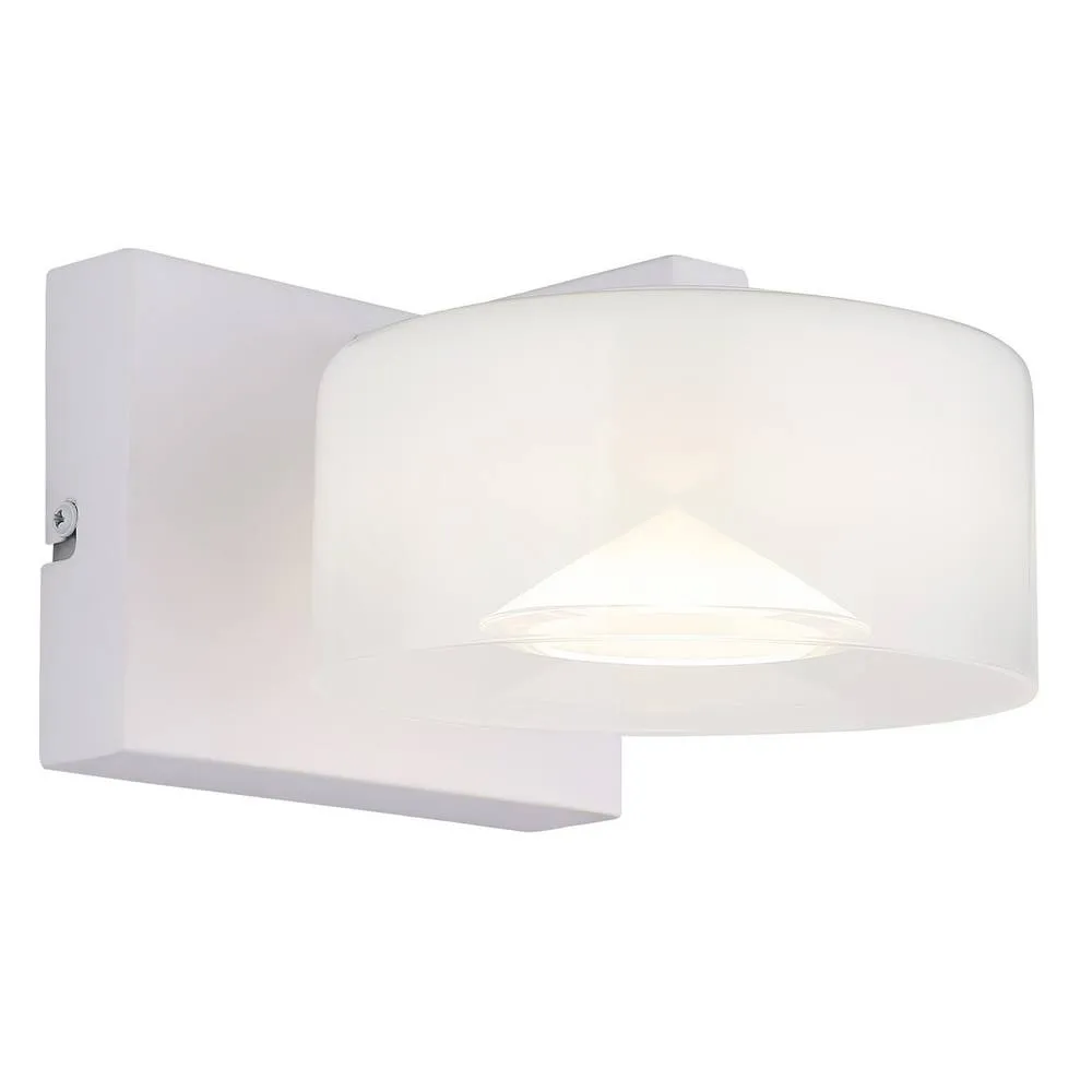 Netlighting Belinda Integrated LED Wall Lamp White Matt Opal Glass Shade LED 4000K