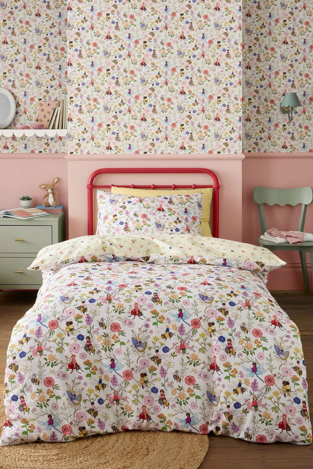 Belle & Boo 'Garden Friends' Reversible Cotton Duvet Cover Set in White