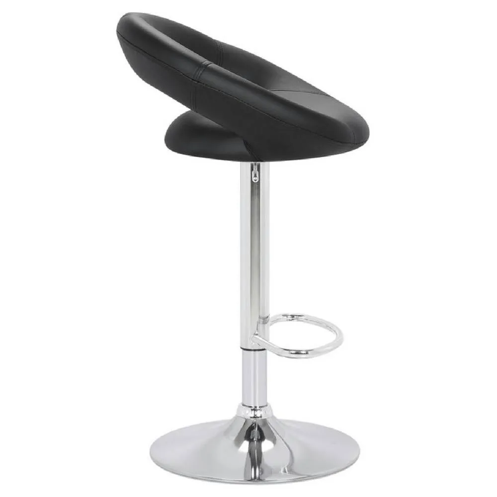 netfurniture Serene Black Padded Kitchen Breakfast Bar Stool Height Adjustable 5