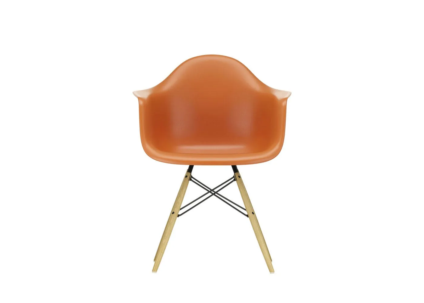 Vitra Eames DAW Armchair New Height Rusty Orange Ash Honey Base 1