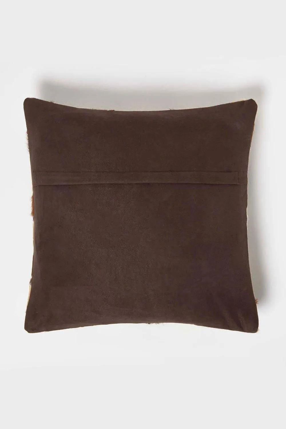 Homescapes Diamond Check Leather Cushion 45 x 45 cm in Brown 3