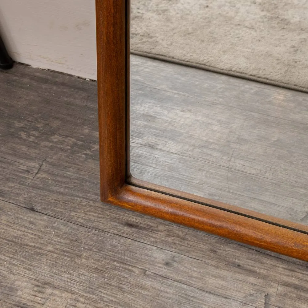 Melody Maison Large Walnut Wooden Framed Arched Leaner Mirror - 90cm X 158cm - Ashwell Range in Brown 3