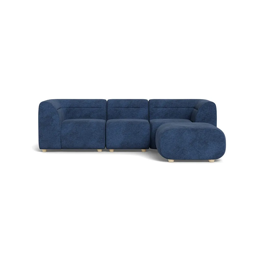 Heal's Lilli Right Hand Facing Corner Sofa Broadweave Lagoon Natural Beech Feet 1