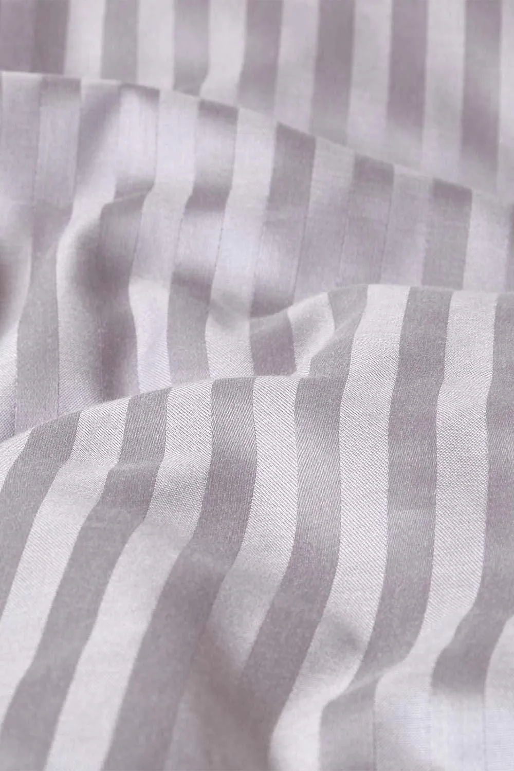 Homescapes Egyptian Cotton Stripe Duvet Cover & Pillowcase 330 TC in Grey 4