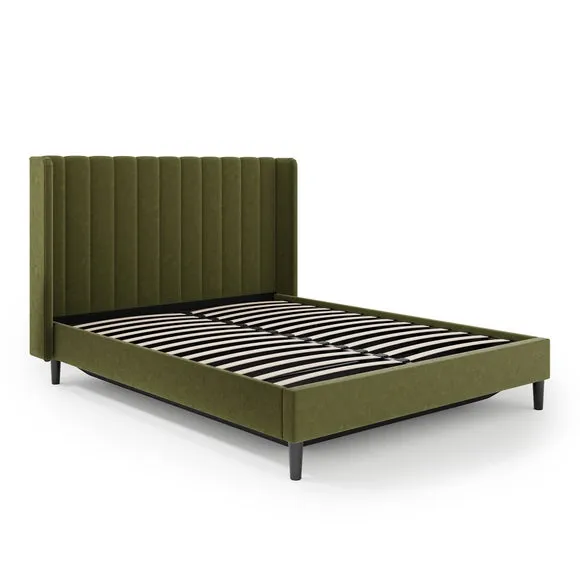 Alara Pleated Ottoman Bed Frame, Velvet 6