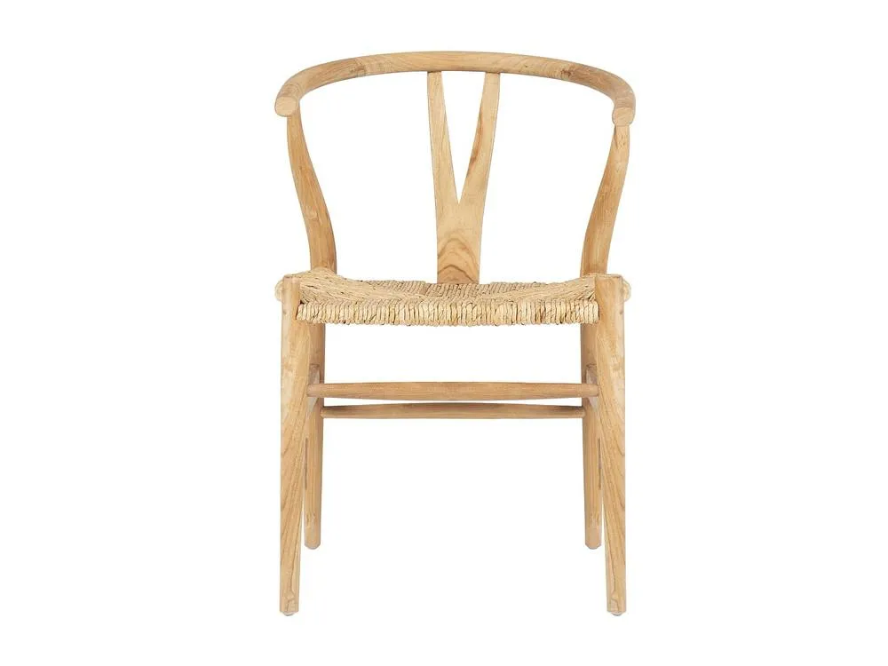 Vente-unique Set Of 6 Teak & Wicker Chairs - Natural - POGIANA in Light Oak 5
