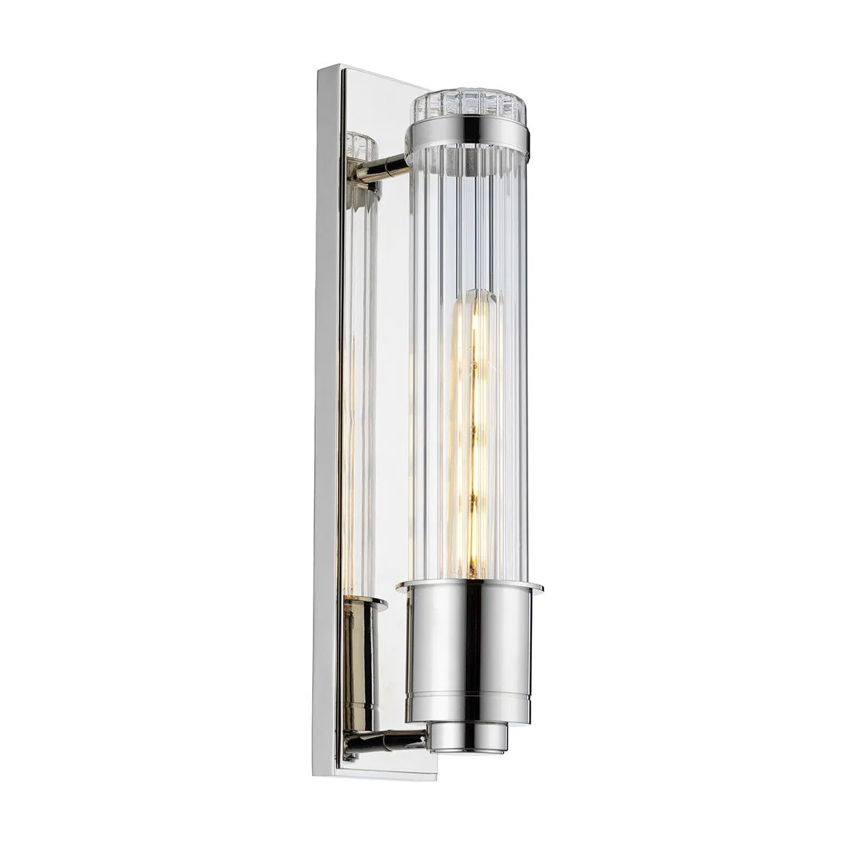 Netlighting Wellington 1 Light Wall Light Polished Chrome IP44 in Grey