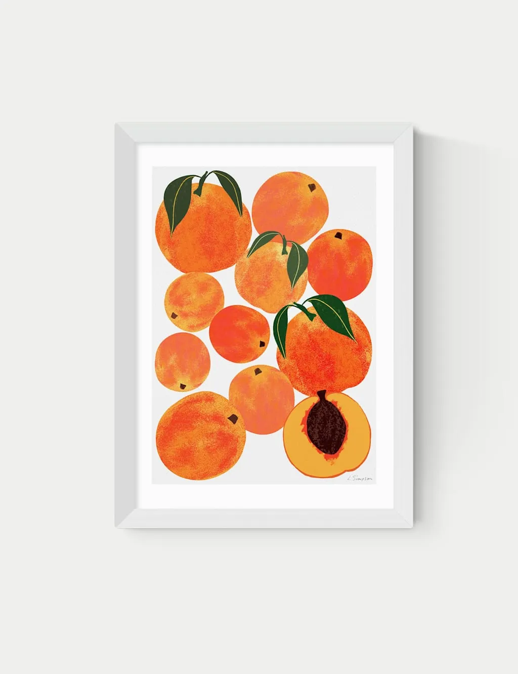 East End Prints Peach Harvest Framed Art Print White