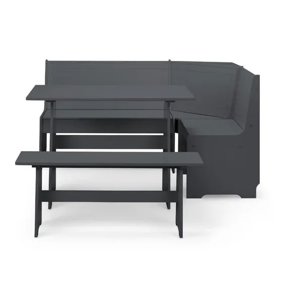 Newport 4 Seater Rectangular Corner Dining Table with Bench 4