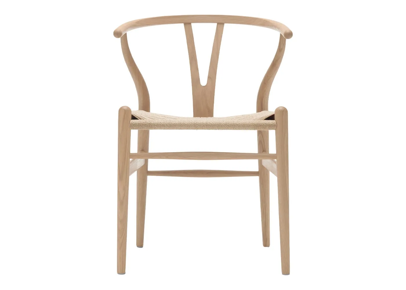 Carl Hansen & Son Wishbone Chair CH24 in White Oiled Oak with Natural Cord Seat