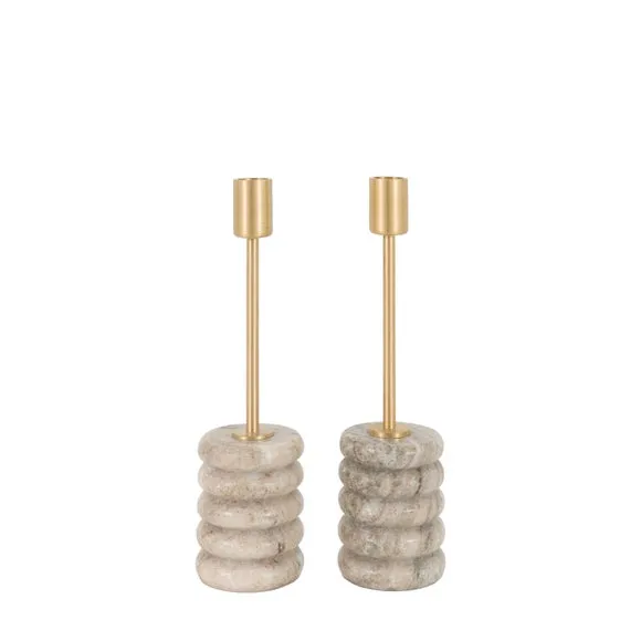 Cedar & Sage Set of 2 Novi Marble Candlestick Holders 4