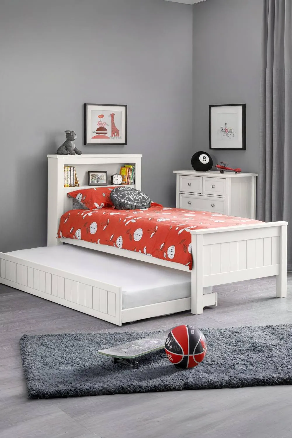 Julian Bowen Maine Bookcase Bed in White 2