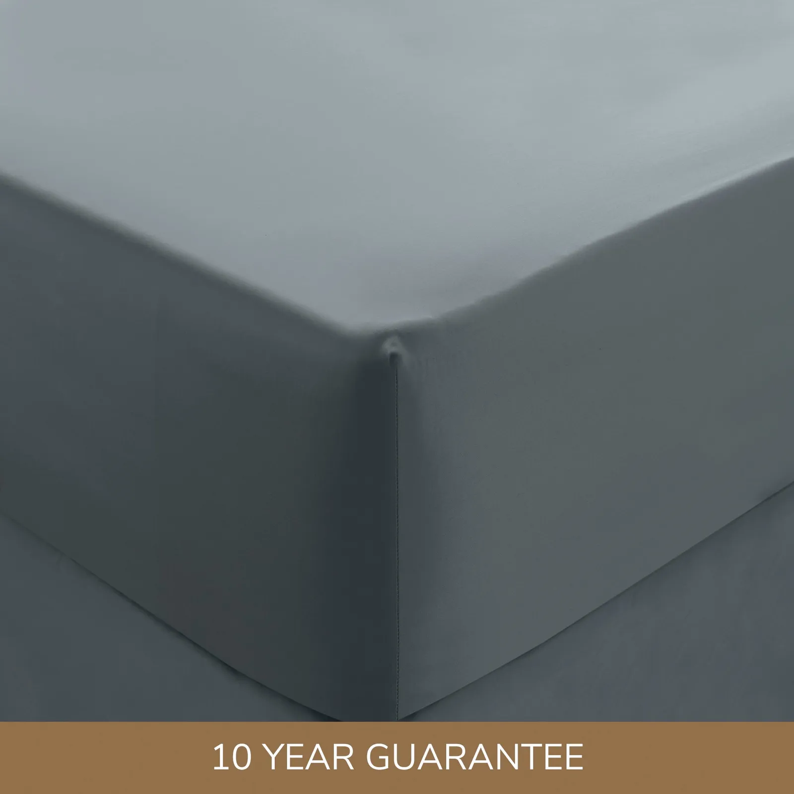Dorma 300 Thread Count 100% Cotton Sateen Plain Fitted Sheet Denim