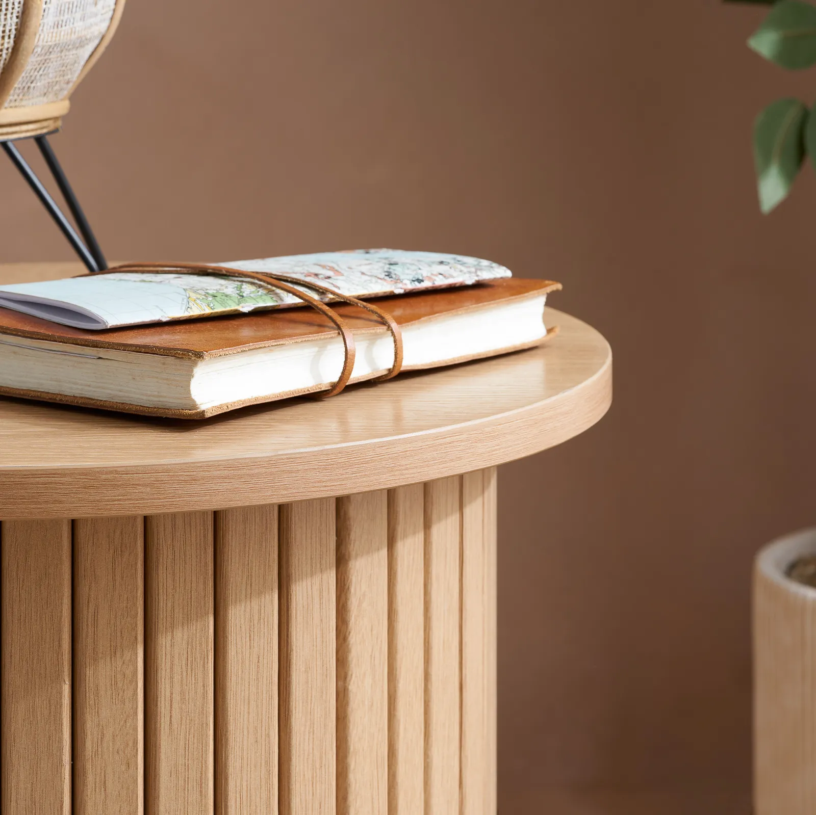 Birlea Fluted Side Table Axel in Brown 2