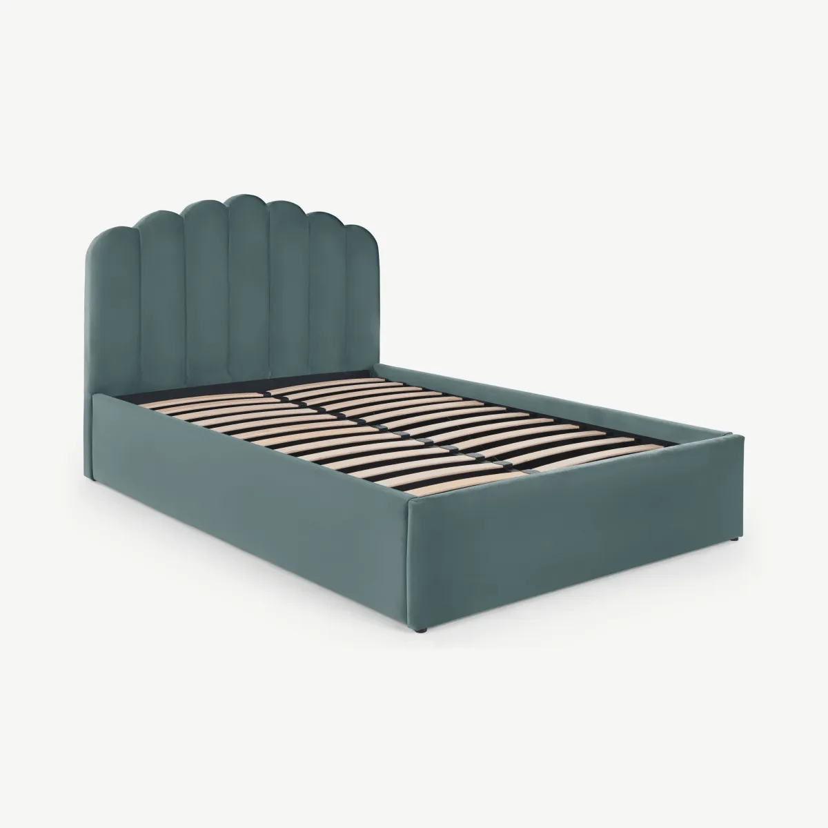 Delia Double Ottoman Storage Bed, Marine Green Velvet