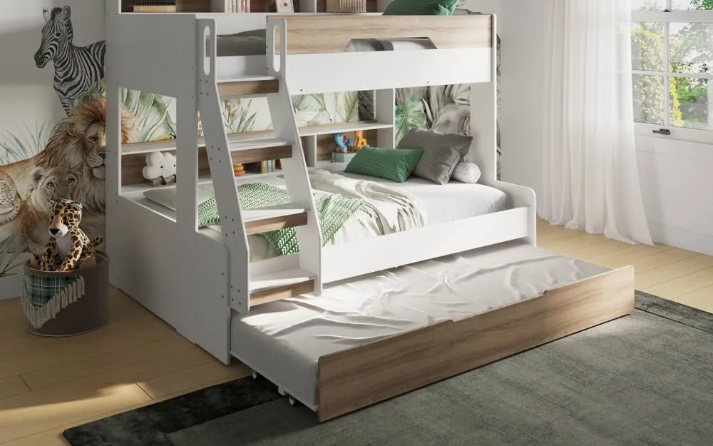 Flair Interstellar Triple Bunk Bed in Light Oak 5