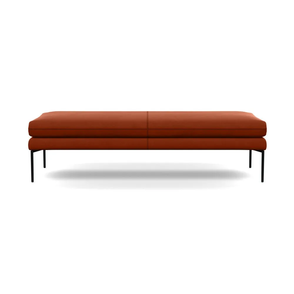 Heal's Matera Bench 160cm Nobilis Velvet Rust Black Feet