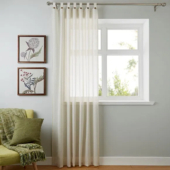 Marley Linen Tab Top Voile Panel 2