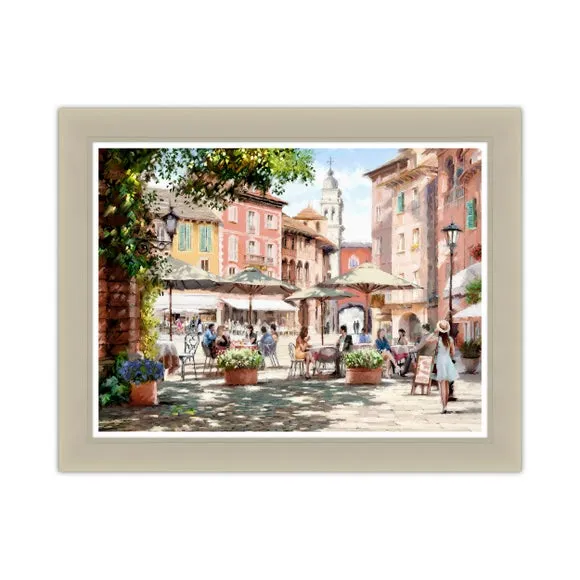 Artko Summer Courtyard Cafe Framed Print 3