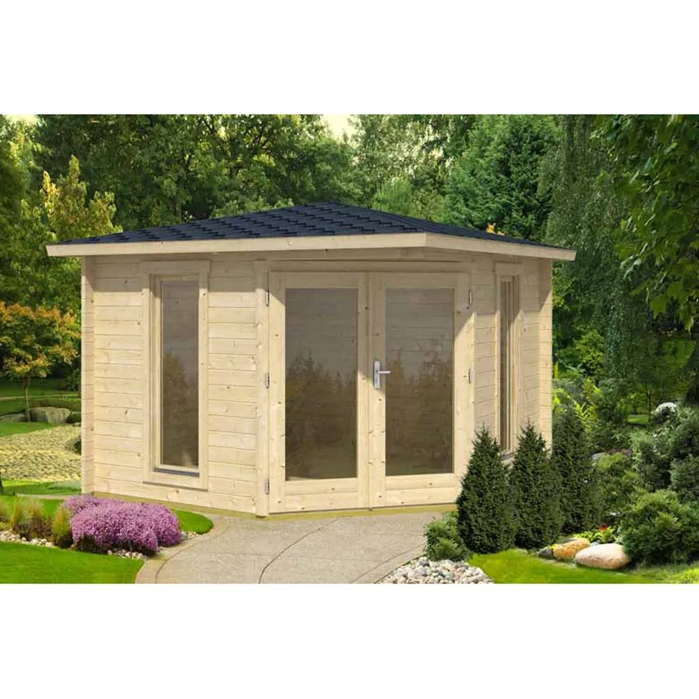 Lasita Maja Ltd Edinburgh 1-Log Cabin, Wooden Garden Room, Home Office - H246.2 cm in Light Tan