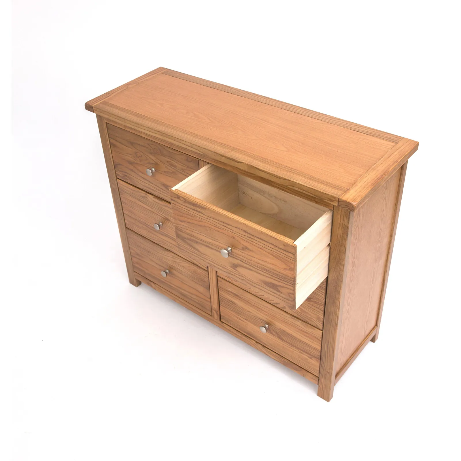 Cabinet Bits Trivento 6 Drawer Chest of Drawers Chrome Knob in Natural 4