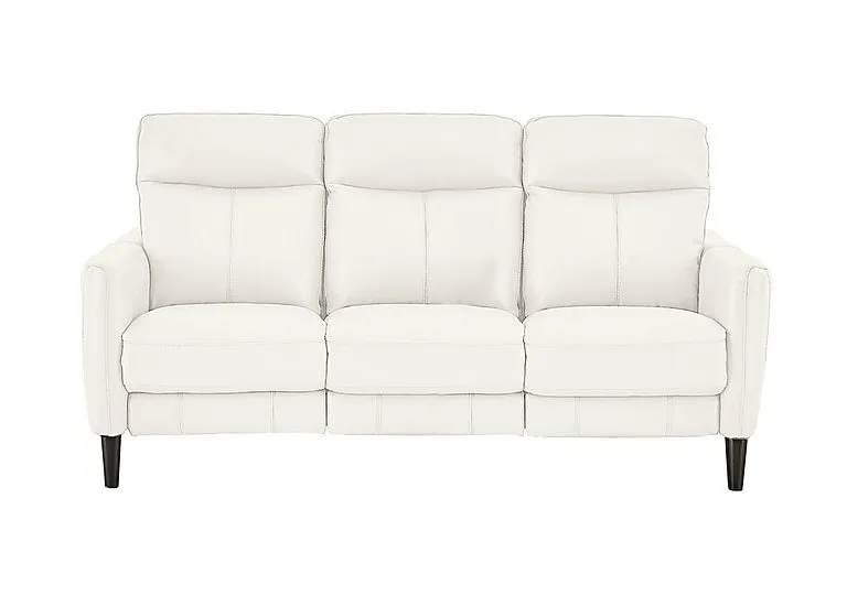 Compact Collection Petit 3 Seater Leather Sofa - BV Star White
