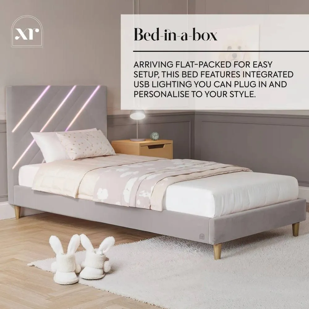 X Rocker Lily Single Bed Frame with App Controlled LED Lights in Grey 6