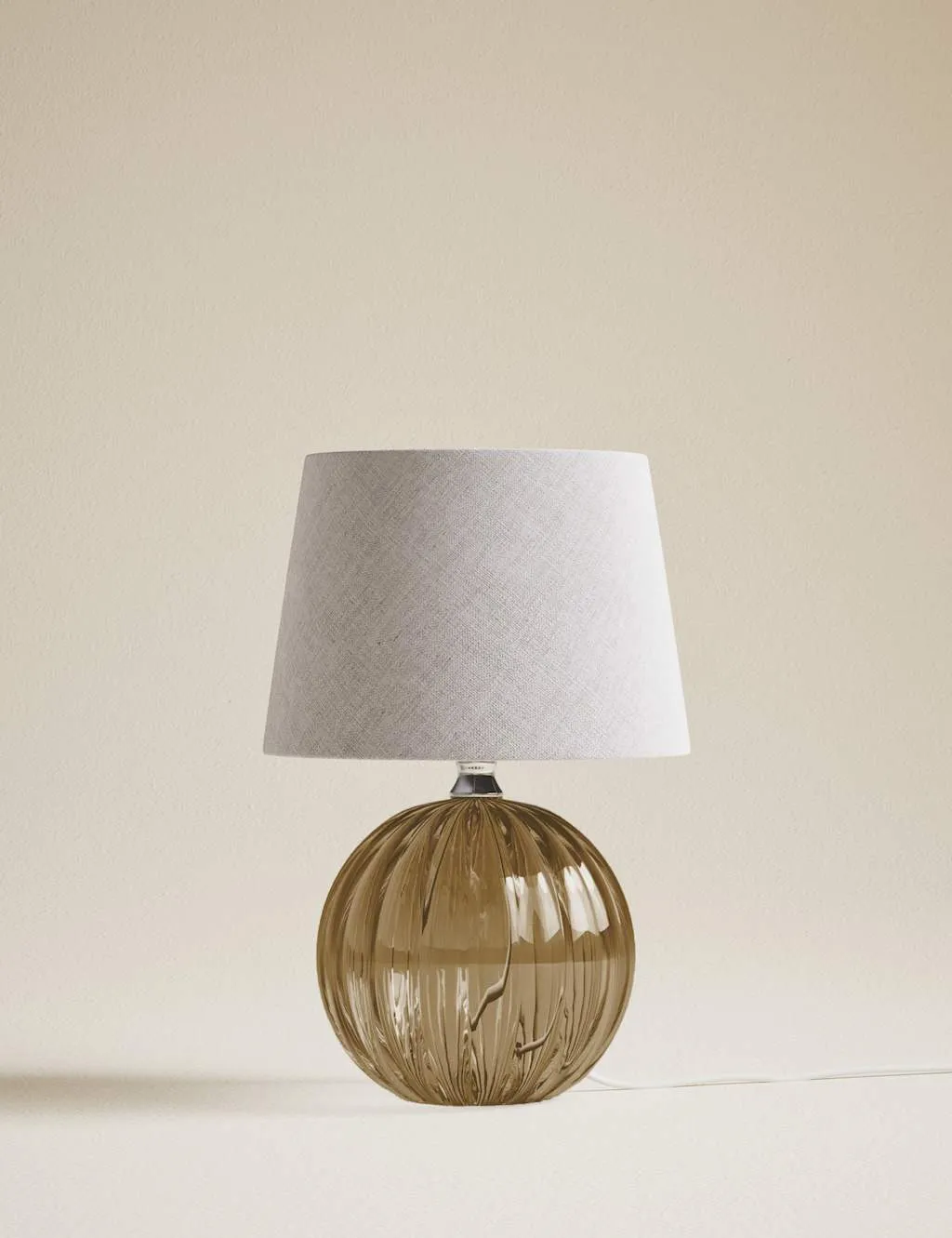 M&S Glass Table Lamp Brown